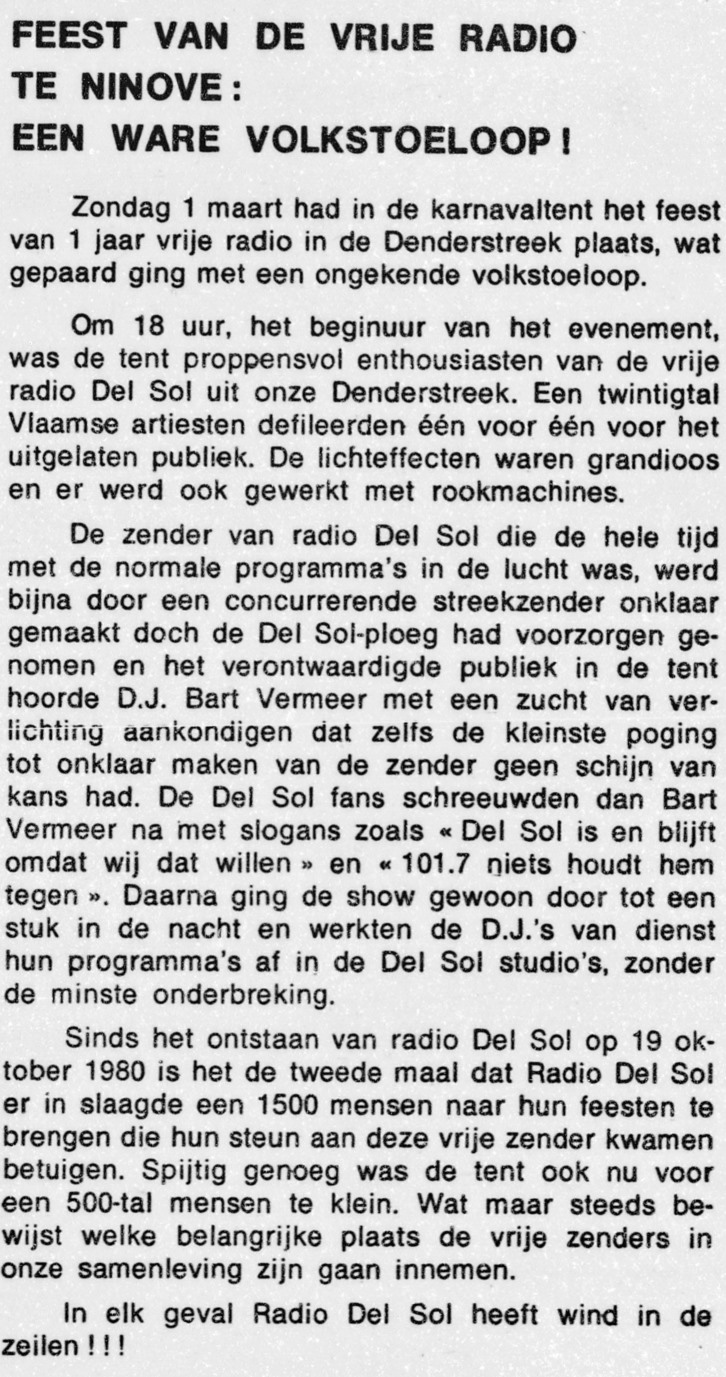 Radio DelSol - 1 jaar - De Denderklok