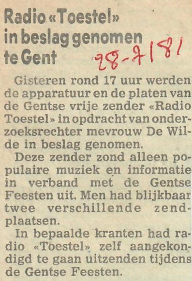 Radio toestel in beslag genomen