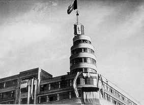 Flagey gebouw bij de bevrijding.