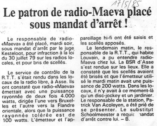 Radio Maeva - La Dernère Heure - 28/05/1985
