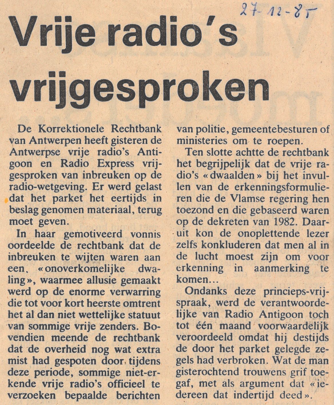 vrijgesproken