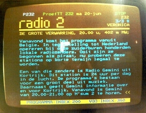 Teletekst Radio Gemini