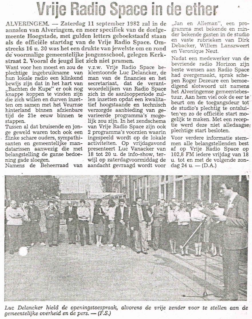 Opening Vrije radio Space
